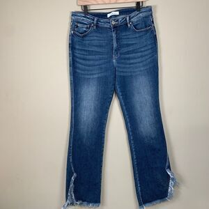 KanCan Kimmy High Rise Spilt Fray Hem Flare Jeans Size 13/30